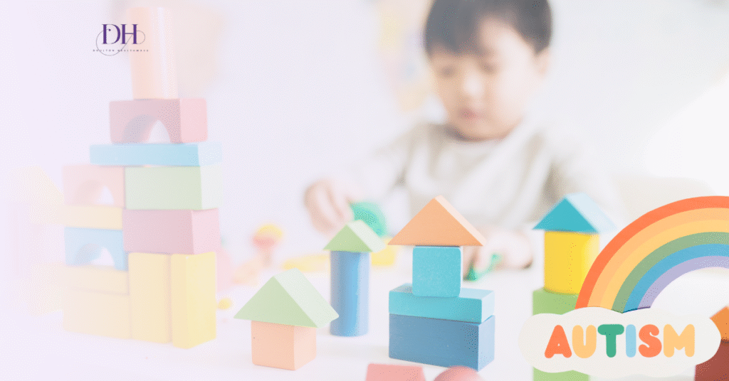 child playing with autism